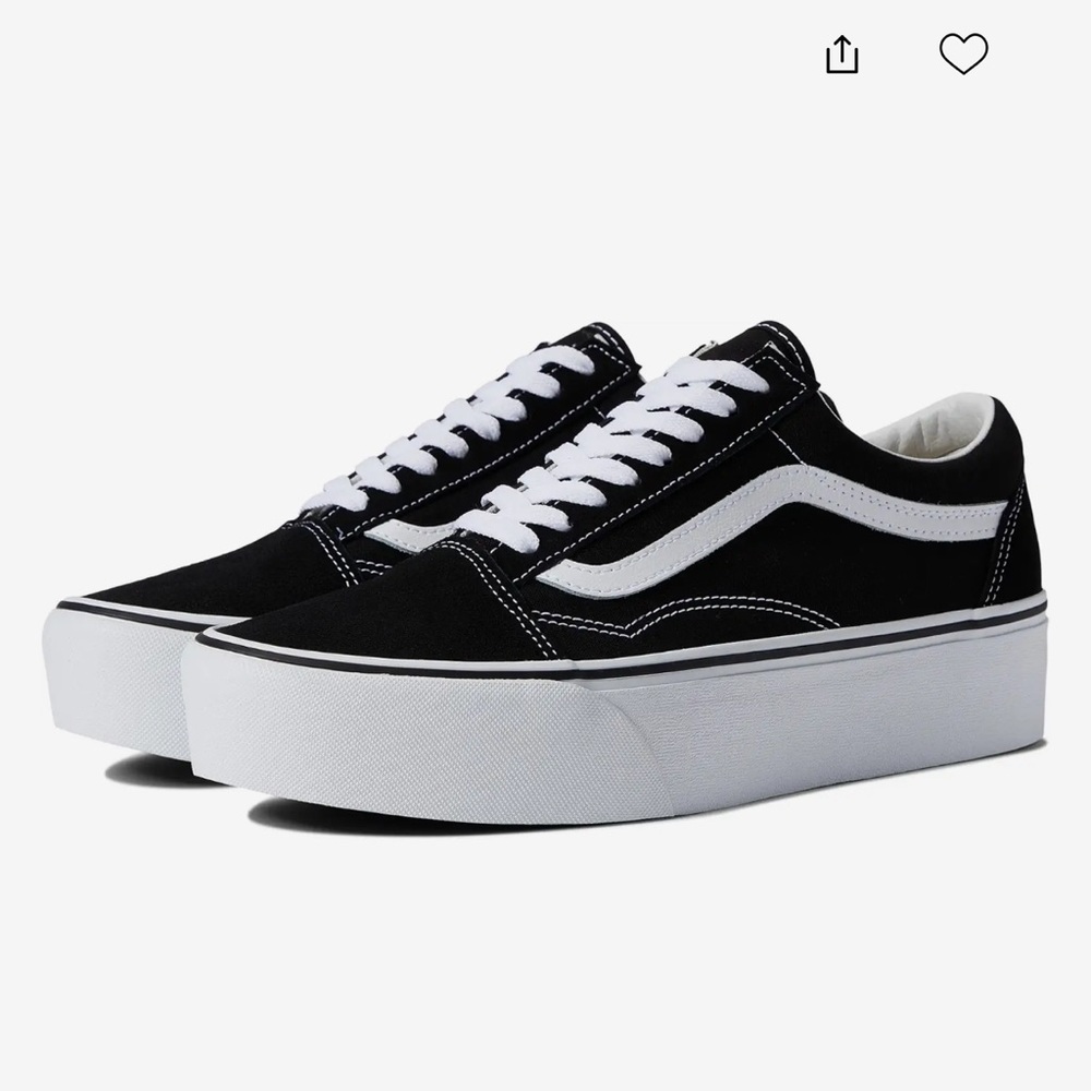 classic black and white platform vans
